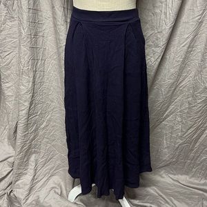 Vintage Fine Line Midi Skirt Blue Purple Womens Size L
